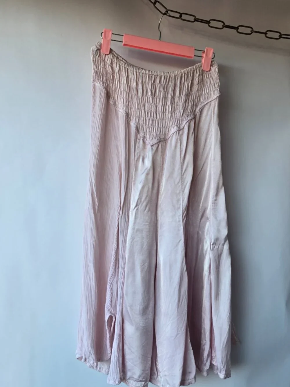 Vintage Y2k Euro Light Pink Fairycore Skirt Romantic Maxi Flared Lace S - M
